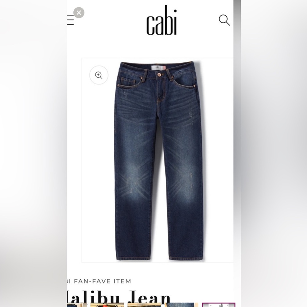 CAbi Malibu Dark Blue Women Distressed Jeans